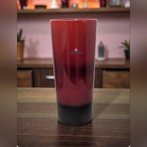 Vintage West Germany Fat Lava Vase Red Black Hombre Glossy MCM Pottery